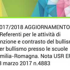 Referenti per le attività di prevenzione e contrasto del bullismo e cyber bullismo presso le scuole dell’Emilia-Romagna